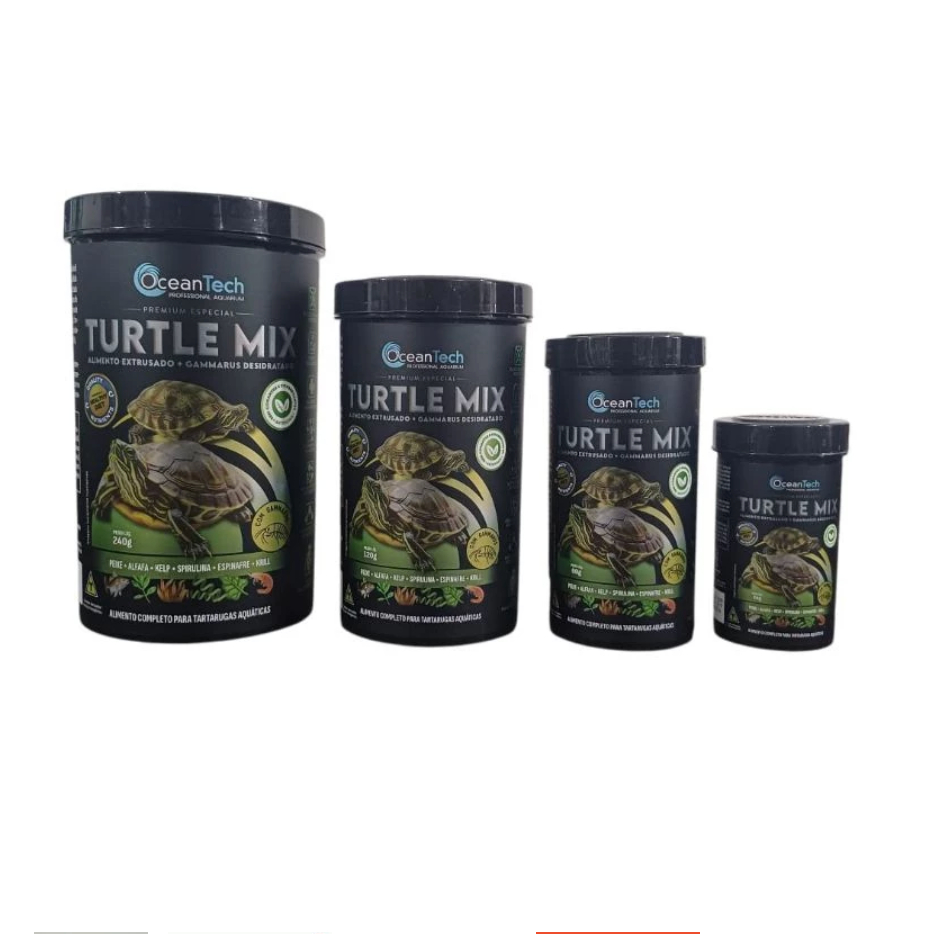 Ração Para Tartaruga Ocean Tech Ração + Camarão Turtle Mix 24 Gramas / Envio Imediato