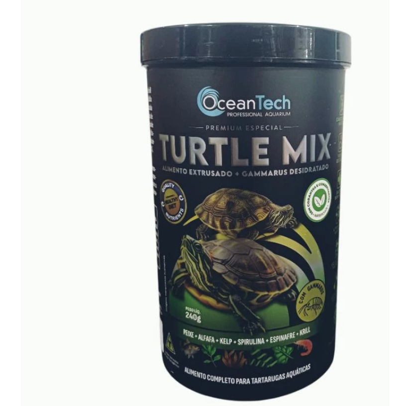 Ração Para Tartaruga Ocean Tech Ração + Camarão Turtle Mix 24 Gramas / Envio Imediato - Imagem 3