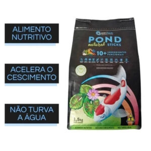 Ração para Carpas Ocean Tech Pond Natural Sticks Bag Ração P/ Carpas, kinguios, Koi E Outros Peixes De Agua Fria