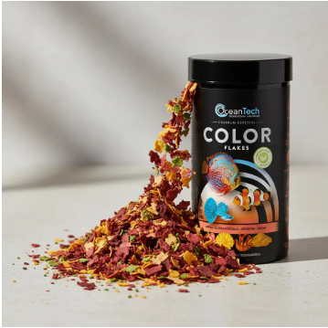 Ração Color Flakes Ocean Tech para Peixes Ornamentais Tropicais Realça Cores Alimento em Flocos - Imagem 3