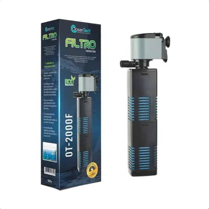 Filtro Interno Silencioso OT-2000F Ocean Tech 1200L/H 127V | Filtro para Aquários até 240 Litros - Imagem 3