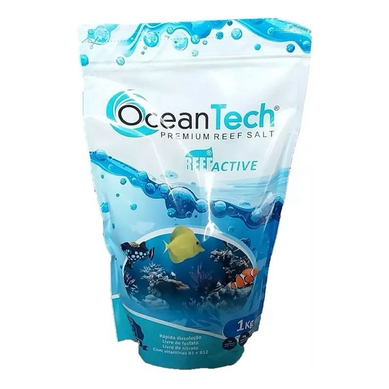 Sal Marinho Ocean Tech Reef Active – 1 Kg | Para Aquário Marinho com Corais SPS, LPS e Peixes
