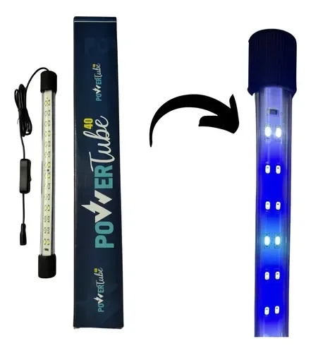 Luminária Power Tube Marine Blue 40 cm seminova
